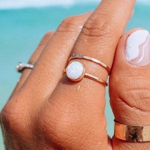 Gold opal ring, Opal ring, Delicate golden ring, October birthstone, Gold Ring, Stacking opal ring, stacking ring