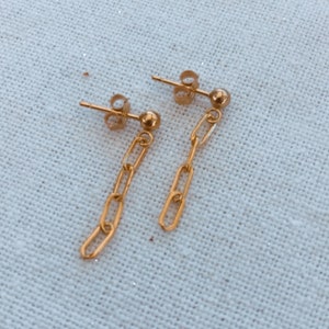 Gold Chain Earrings, 14k Gold Filled Chain Earrings, Gold Stud Earrings Chain, gold earrings