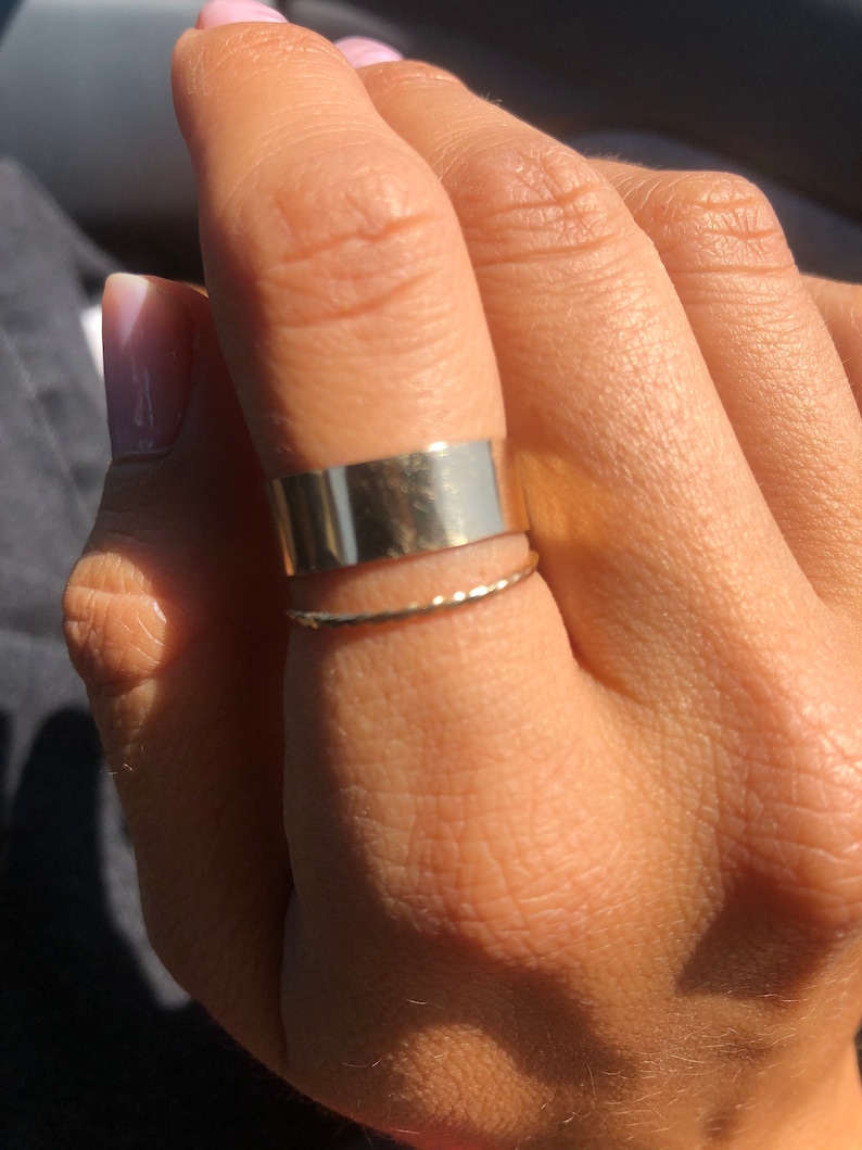 Wide band gold statement ring 14K Gold ring for women Thick Etsy