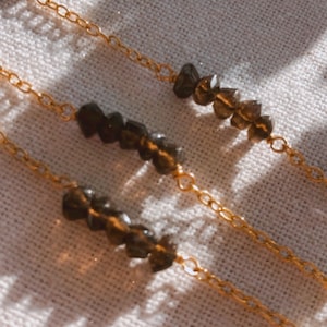 Smokey Quartz gold bracelet, dainty gold bracelet, Smokey Quartz bracelet
