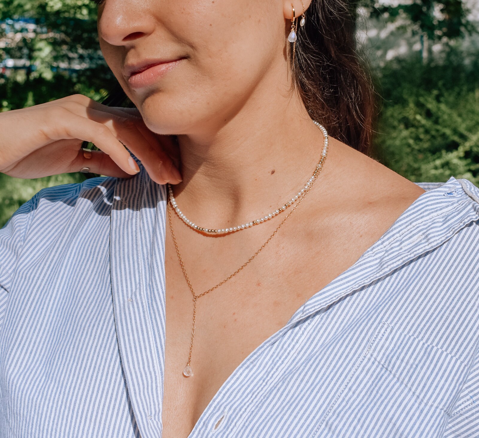 Tiny Pearl Necklace, Genuine Pearl Necklace, Real Freshwater