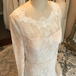 Catherine Nude and Chantilly Lace Wedding Dress, Vintage Inspired ...