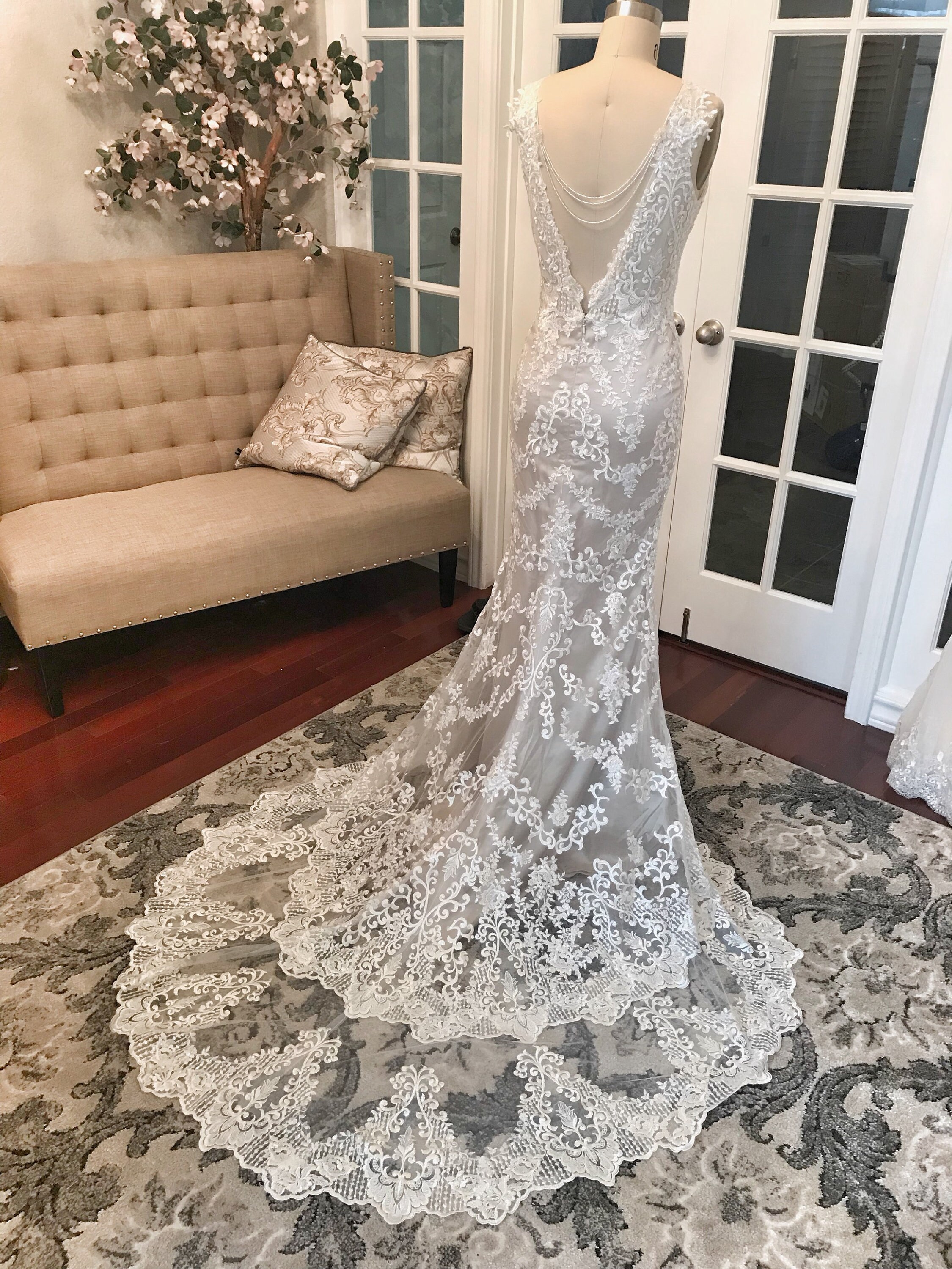 princess polly baby blue dress Size 14 Casablanca 2581 Rome Ivory/Nude/Ivory/Silver Gown – Bridal Sense main image 1