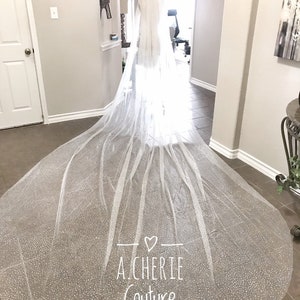 Spotted Glitter Tulle Veil, long glitter tulle veil, Speckled Glitter Tulle Veil, Berta Inspired Long Glitter veil, Royal Length Veil image 7