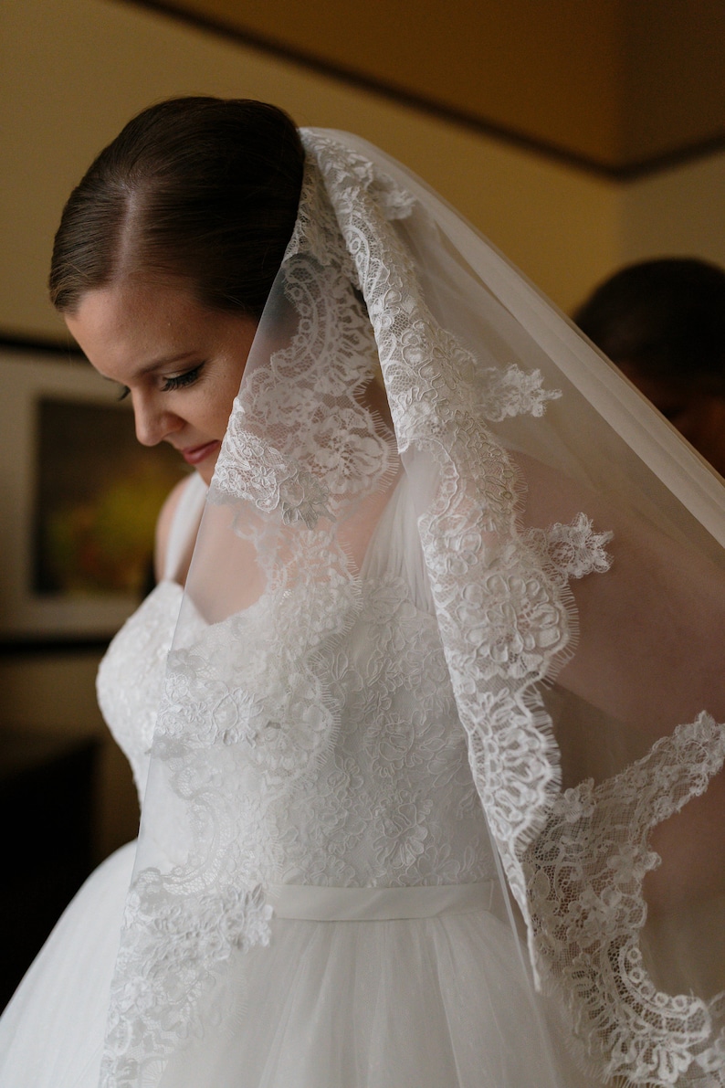 Custom Swiss dot A-line wedding dress Lace and Swiss dots | Etsy