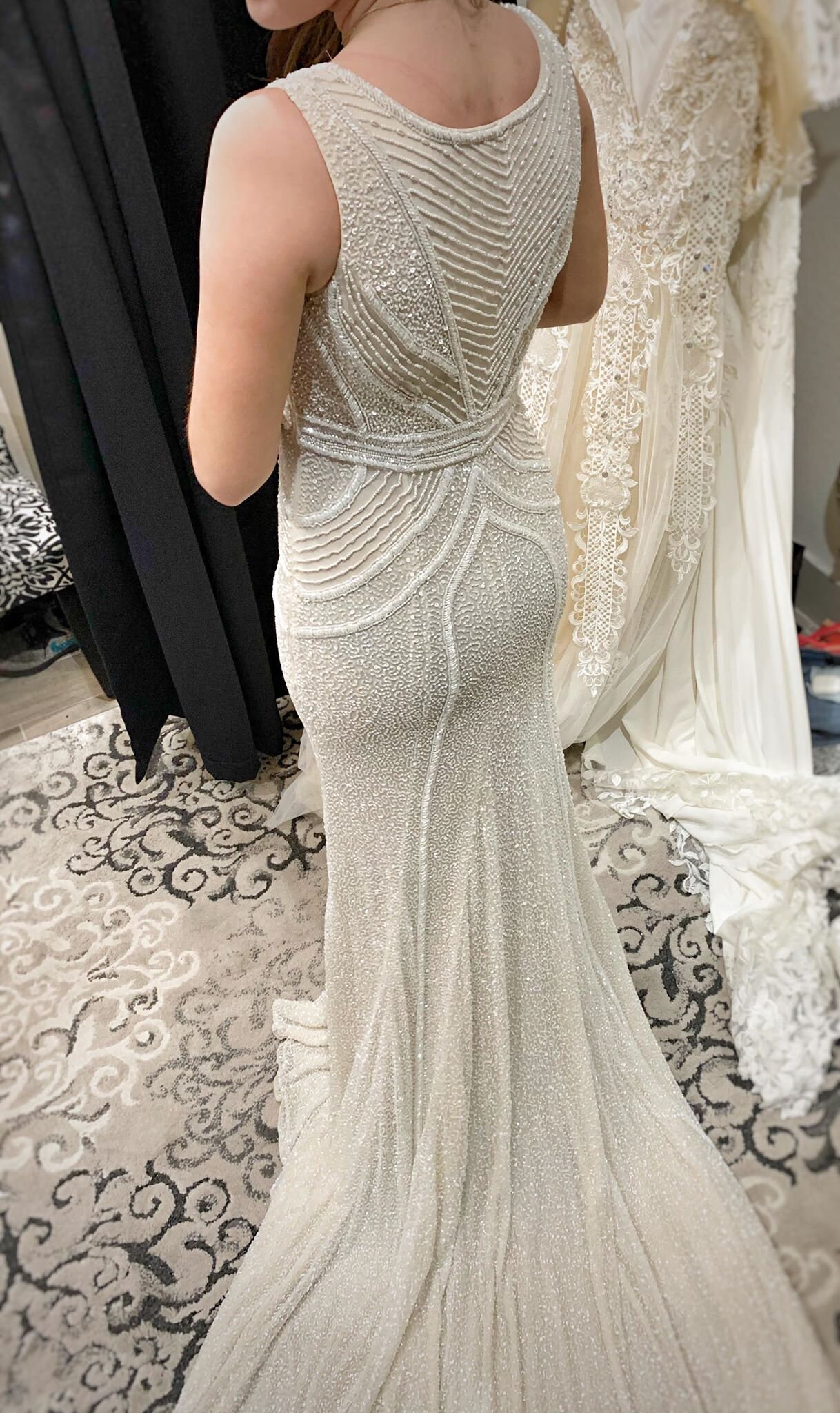 beaded gatsby wedding dress Hailey 1920s Maxi Beaded Wedding Dress in White 3X / White