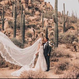 Thin lace Mantilla veil, cathedral length long veil, mantilla veil, Spanish style veil, veils, cathedral veil