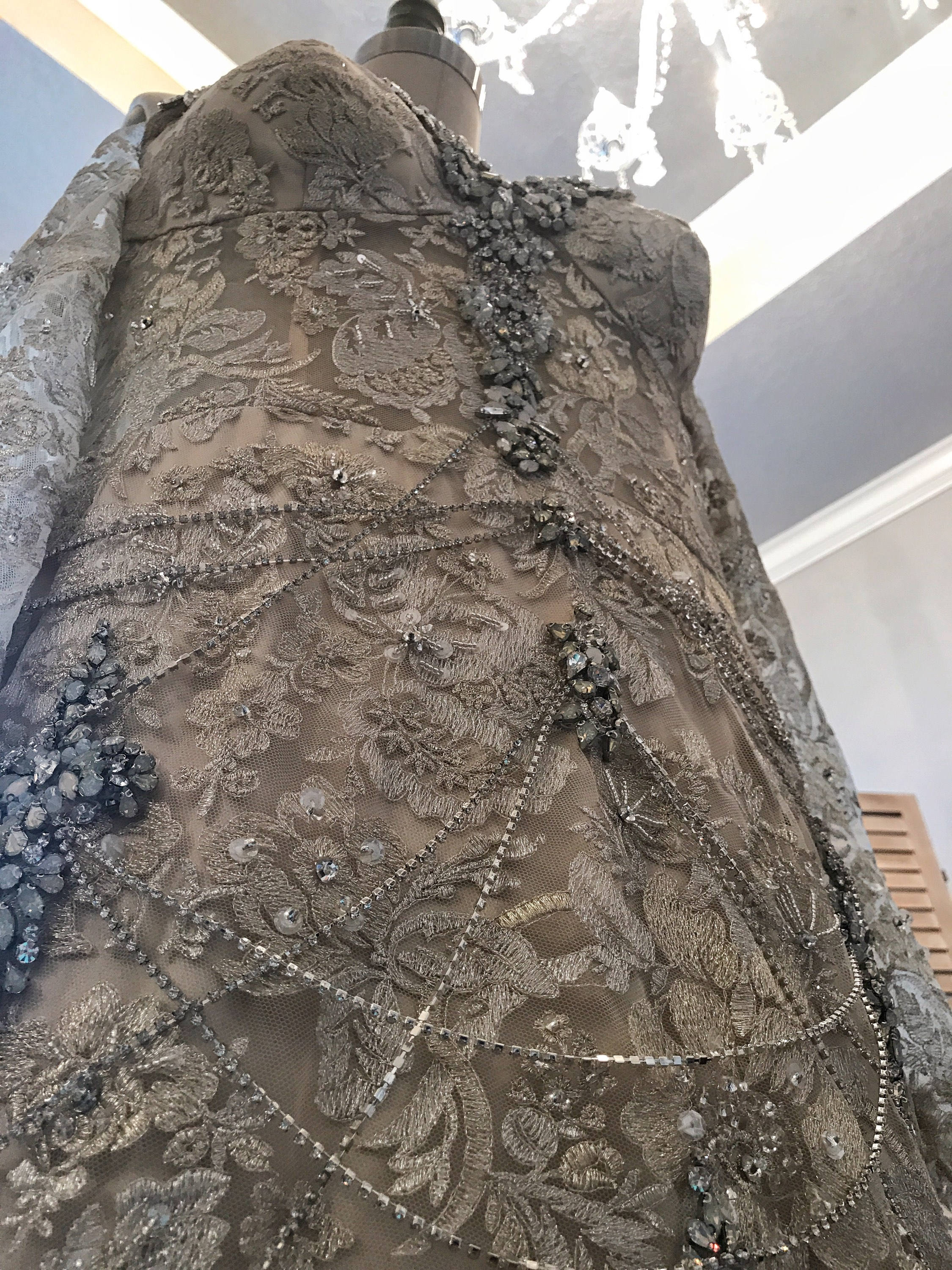 Moonstone-gold Metallic Beaded Wedding Dress Moonstone | Etsy