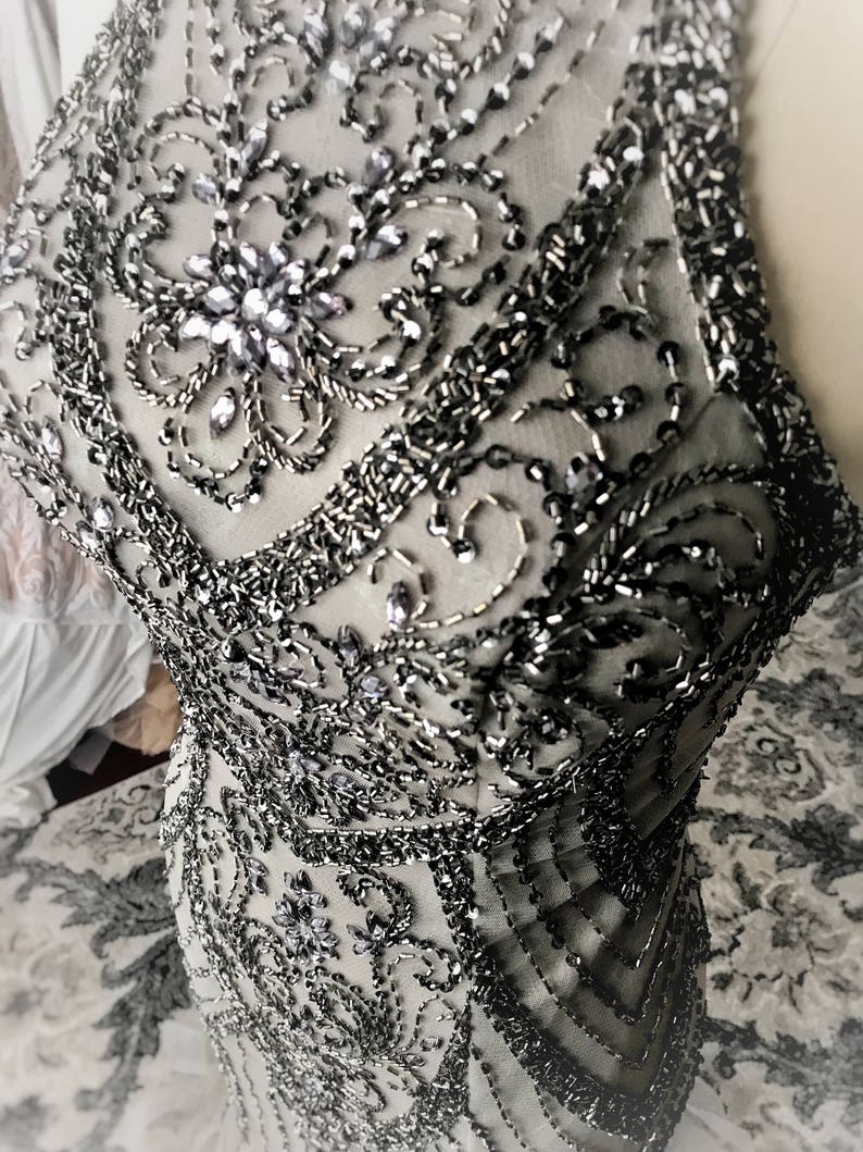 Ivy Ornamental grey wedding dress evening gown custom | Etsy