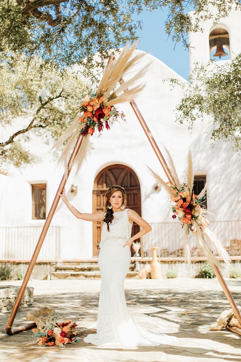 Hadley-Boho Chic 2 piece wedding dress, Beach wedding dress, boho lace wedding dress, top and skirt wedding dress, unique wedding dress, image 1