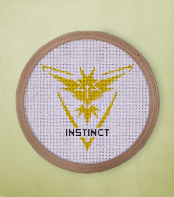 Pokemon Go Team Instinct Cross Stitch Pattern Pattern Only Etsy