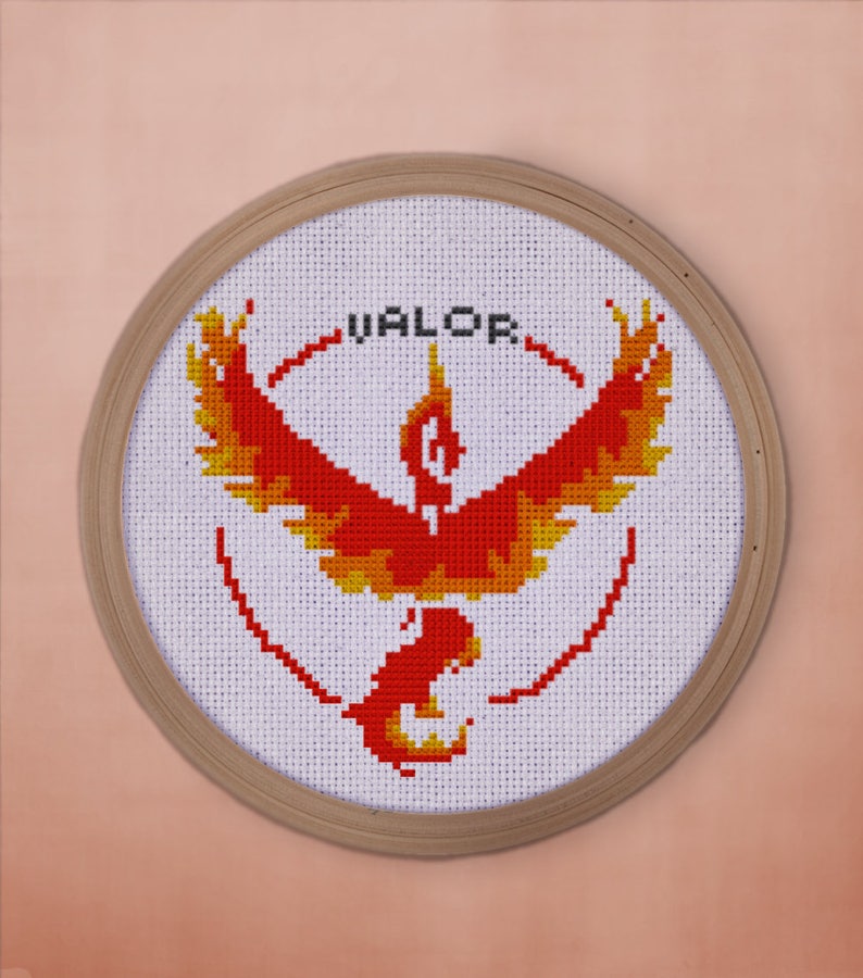 Pokemon Go - Team Valor Cross Stitch (PATTERN ONLY) - Etsy