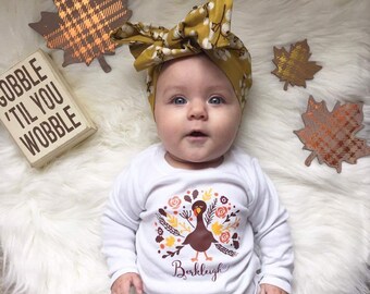 Girls Thanksgiving Shirt | Personalized Thanksgiving Shirt | Baby Girl Thanksgiving Outfit | Girls Turkey Shirt | Baby Girl Fall Outfit