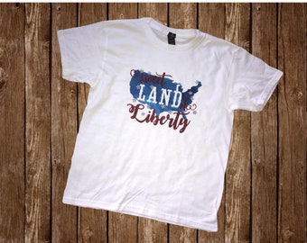Patriotische Shirt | 4. Juli Shirt | Gedenktag Shirt | Süße Land der Freiheit | Amerika das schöne | 4. Juli Mädchen Shirt | Damen-Juli