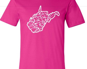 West Virginia Shirt, West Virginia State, West Virginia Pride Shirt, West Virginia Spring Shirt, Rhododendron Shirt, State of West Virginia