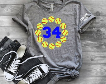 Softball shirts | Softball Number Shirt | Softball Shirts for Women | Womens Softball Shirt | Kids Softball Shirt | Softball Mom | Softball