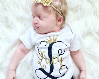 Baby Girl Coming Home | Personalized Bodysuit | Baby Girl Personalized Outfit | Baby Girl Monogram | Baby Shower Gift