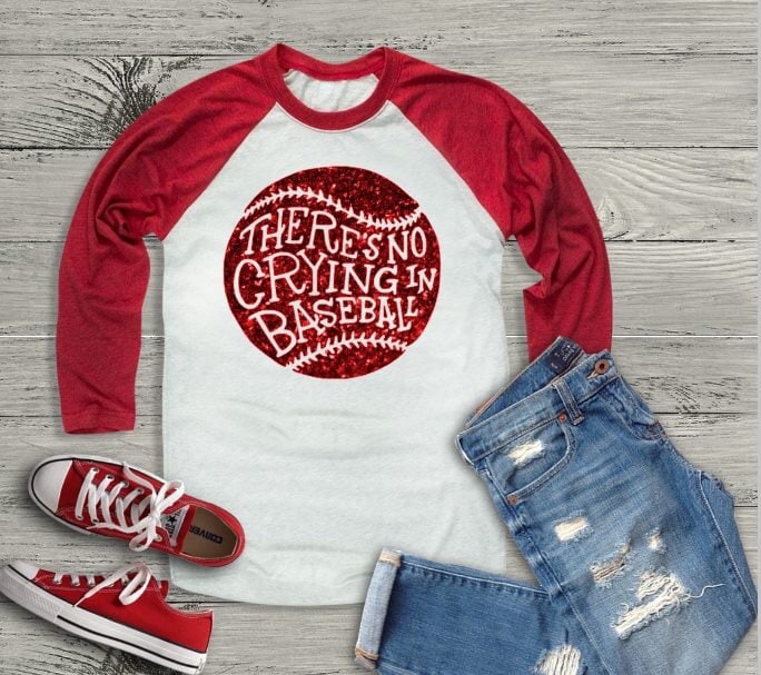 Baseball Shirt Baseball Shirts for Women Theres No Crying in Baseball
