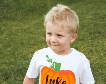 Boys Fall Shirt | Pumpkin Shirt | Baby Boy Pumpkin Shirt | Pumpkin Name Shirt | Personalized Fall Shirt | Fall Shirt for Kids