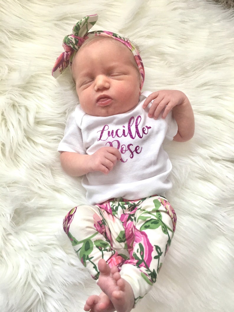 Baby Girl Personalized Bodysuit Infant Bodysuit Coming Etsy