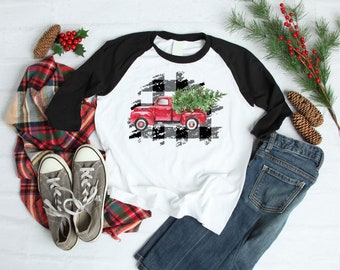 Christmas Shirt for Kids | Womens Christmas Shirt | Boys Christmas Shirt | Girls Christmas Shirt | Buffalo Plaid |  Vintage Christmas Truck