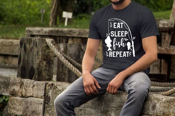 Fathers Day shirts | Fishing Shirt | Eat Fish Sleep Repeat | Funny Fishing  Shirt | Mens Fishing Shirt | Gifts for Dad | Gifts for Him | Fish