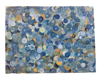 Under The Sea of Blue, Blue Swirls, Original Painting, Acrylic Painting, Original Art, Painting on Canvas, 18x24 Horizontal Stretched Canvas