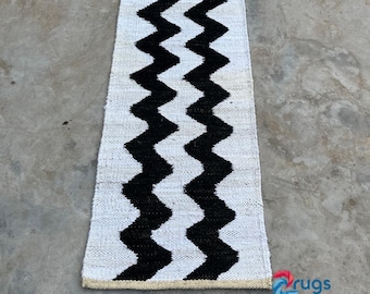 Handmade Hamp Jute Runner Black Striped Hemp Stairs Jute Runner, Entryway Jute Runner, Custom Size Floor Area Rug, Indian Handmade Rug, 2x10