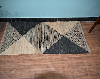 Handwoven Hemp Rug Dhurrie Natural Jute Hemp Hand Braided Rug,Jute Bed Side Rug Jute Area Runner, Traditional Hemp Jute Rug Natural Rug 8x10