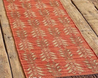 Vintage wełniany dywanik kilimowy z juty, ręcznie tkany, wełniany i jutowy dywan ręcznie, dywan Kilim Dhurrie, tradycyjny indyjski dywanik z juty