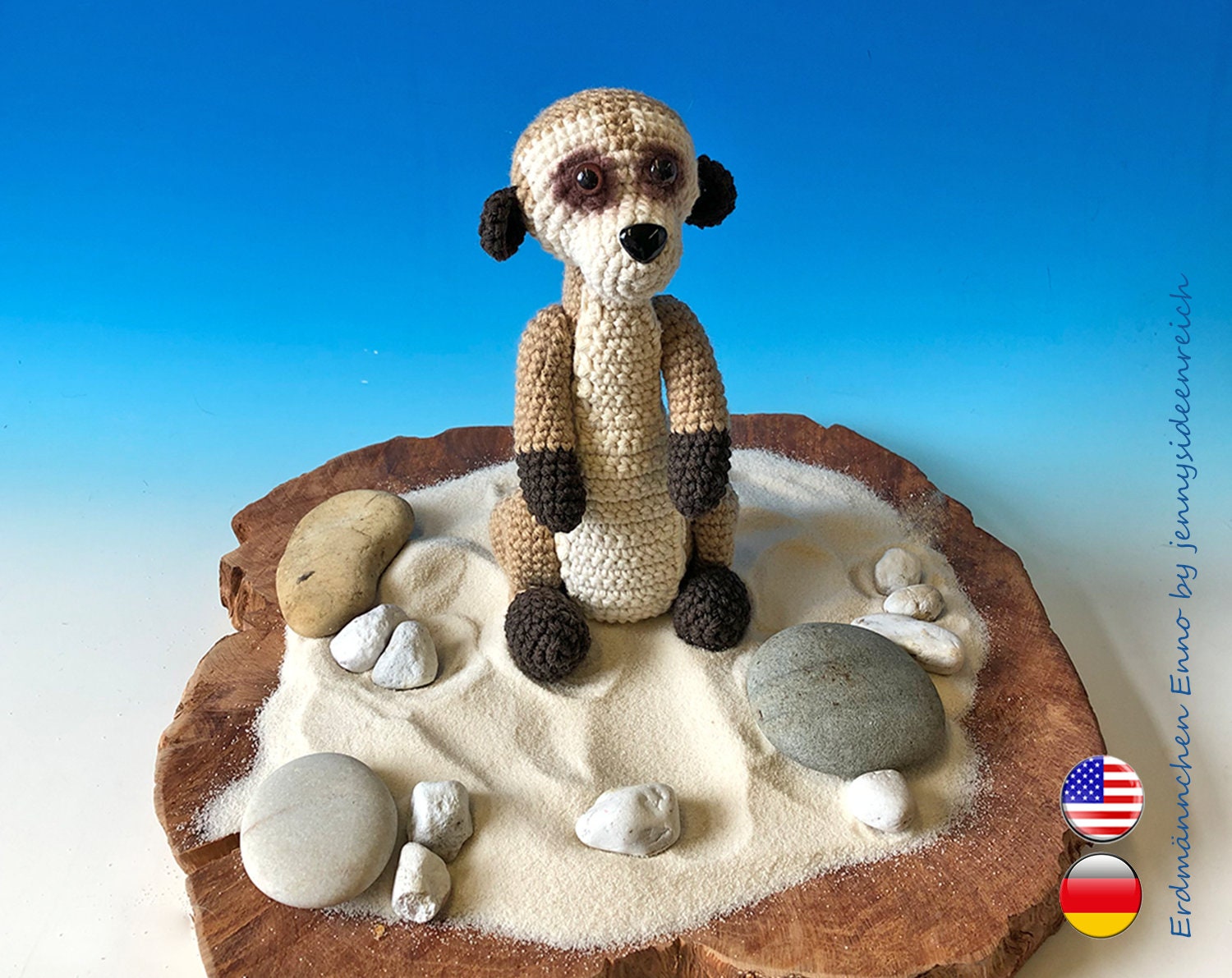 Häkelanleitung Amigurumi Erdmännchen Enno (DEUTSCH + ENGLISCH ...