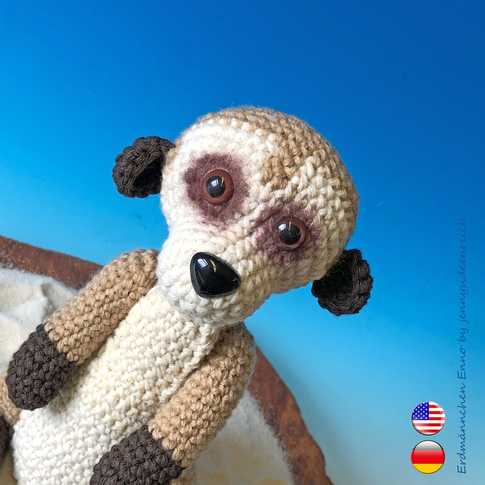 Häkelanleitung Amigurumi Erdmännchen Enno (DEUTSCH + ENGLISCH ...