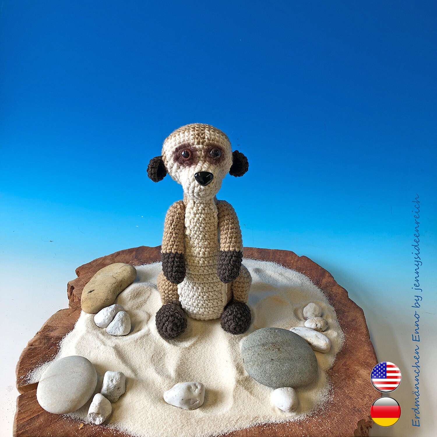 Häkelanleitung Amigurumi Erdmännchen Enno (DEUTSCH + ENGLISCH ...