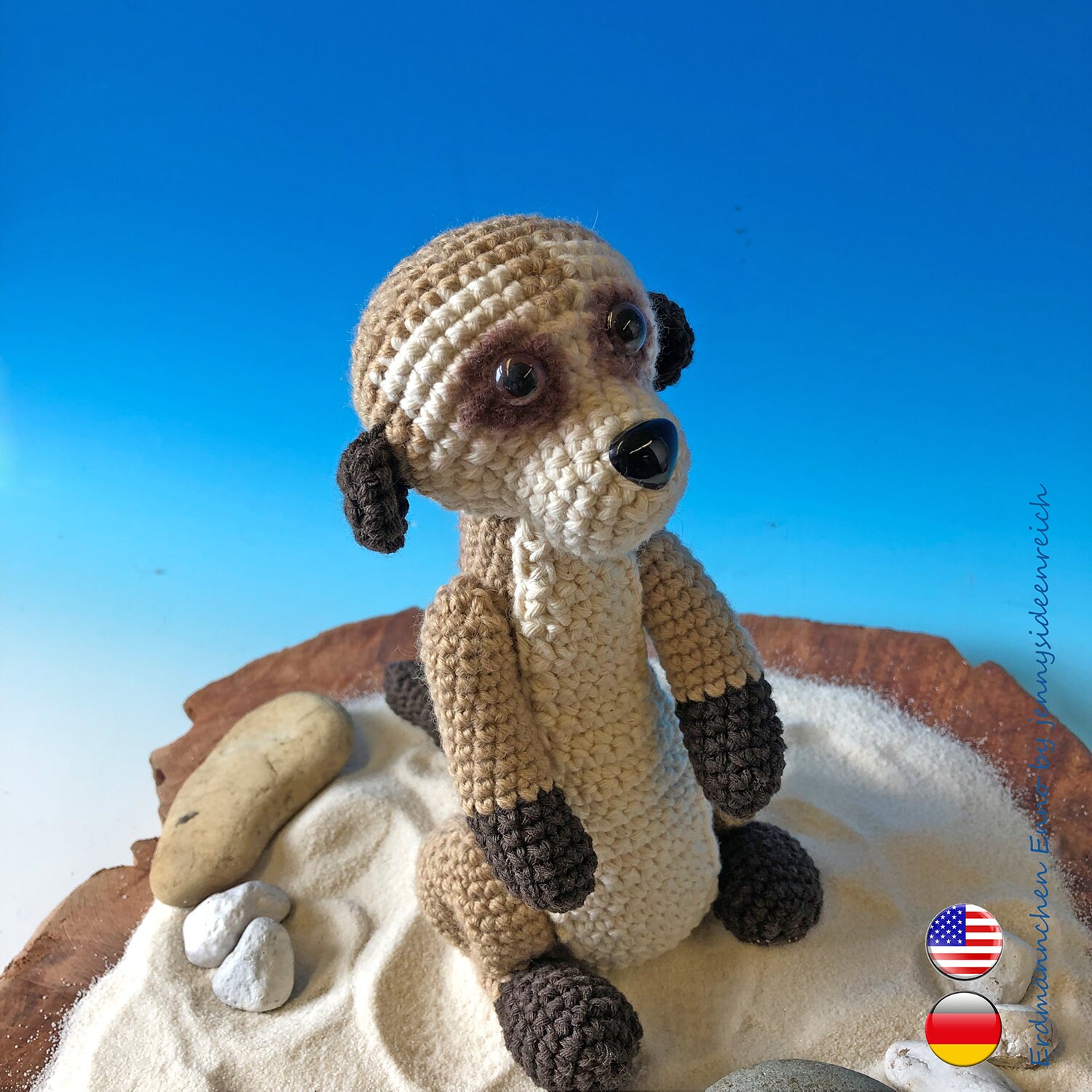 Häkelanleitung Amigurumi Erdmännchen Enno (DEUTSCH + ENGLISCH ...