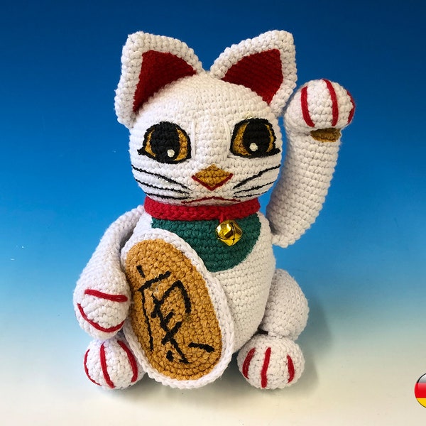 Häkelanleitung Winkekatze Lucky Amigurumi (DEUTSCH) chinesische Glückskatze häkeln by jennysideenreich