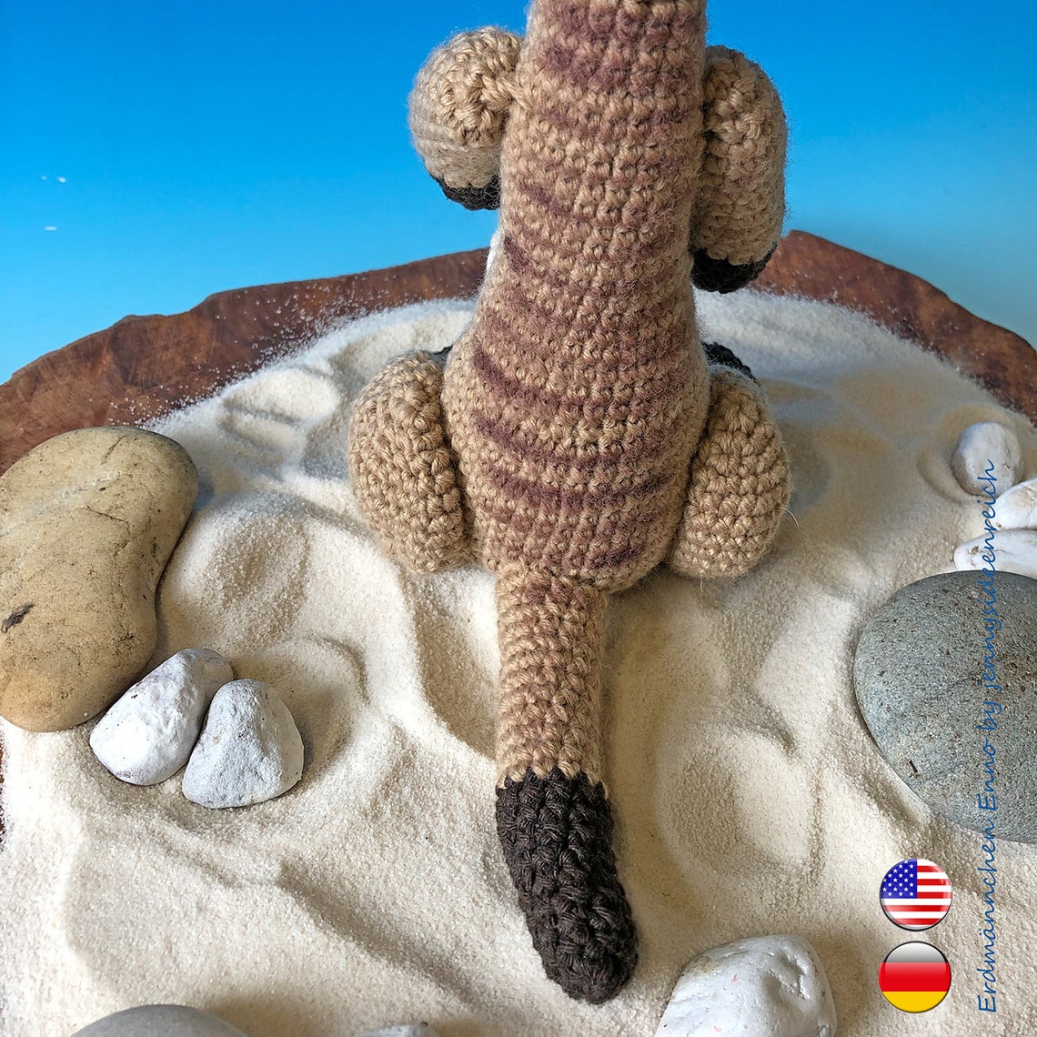 Häkelanleitung Amigurumi Erdmännchen Enno (DEUTSCH + ENGLISCH ...