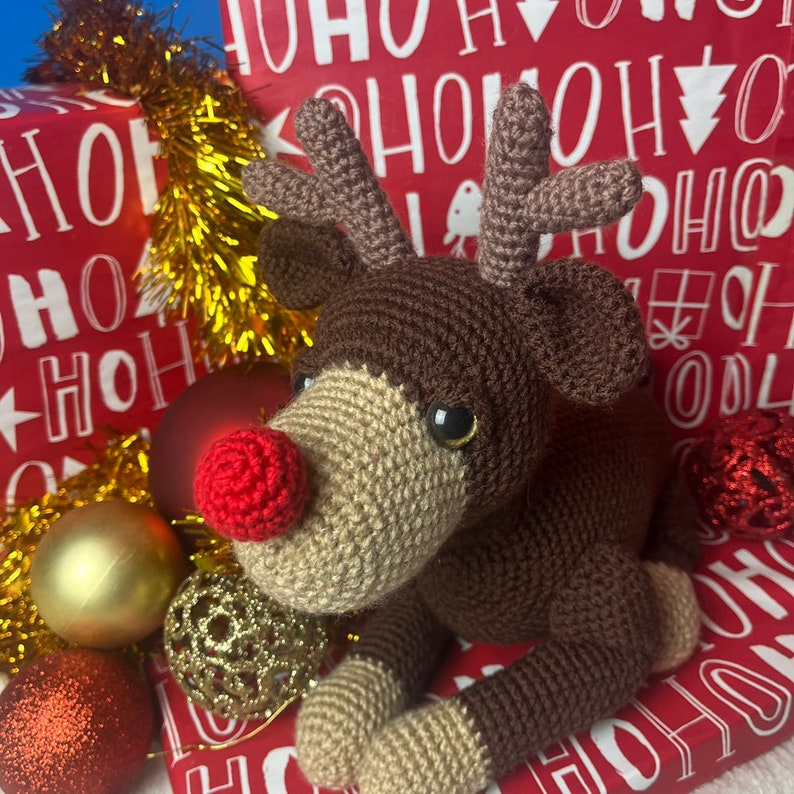 Rentier liegend Amigurumi Häkelanleitung Weihnachten häkeln zdjęcie 7