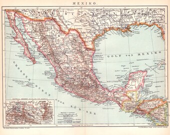 mexico map etsy