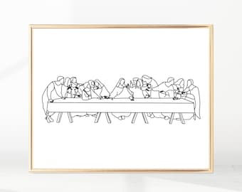 the last supper | christian wall art | modern last supper | easter | christian home decor | bible verse art | digital download