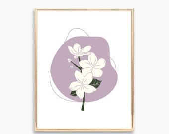sampaguita kunst aan de muur | Filippijnse kunst | sampaguita afdrukbare kunst | Filippijnen nationale bloem | Filipijns cadeau | bloemenbohoprint