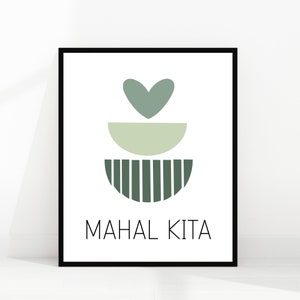 mahal kita | sage green| filipino wall art | tagalog phrase | i love you | philippines artwork | filipino prints | boho art