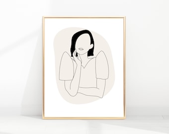 Filipino Wall Art | Filipino Woman | Filipino Printables | Filipiniana | Traditional Filipino Dress | Warm Tones | Line Art | Digital Prints