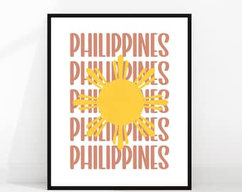 filipino wall art | filipino sun  | national flower | philippines poster | philippines gift | filipino home decor