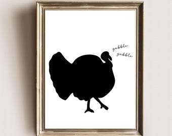 turkey print | gobble gobble| thanksgiving art | happy thanksgiving | fall decor | friendsgiving |digital download