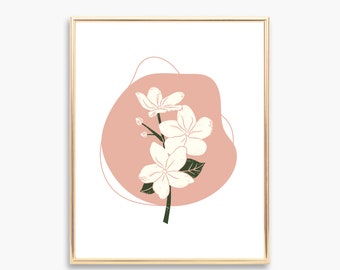 sampaguita kunst aan de muur | Filippijnse kunst | sampaguita afdrukbare kunst | Filippijnen nationale bloem | Filipijns cadeau | bloemenbohoprint