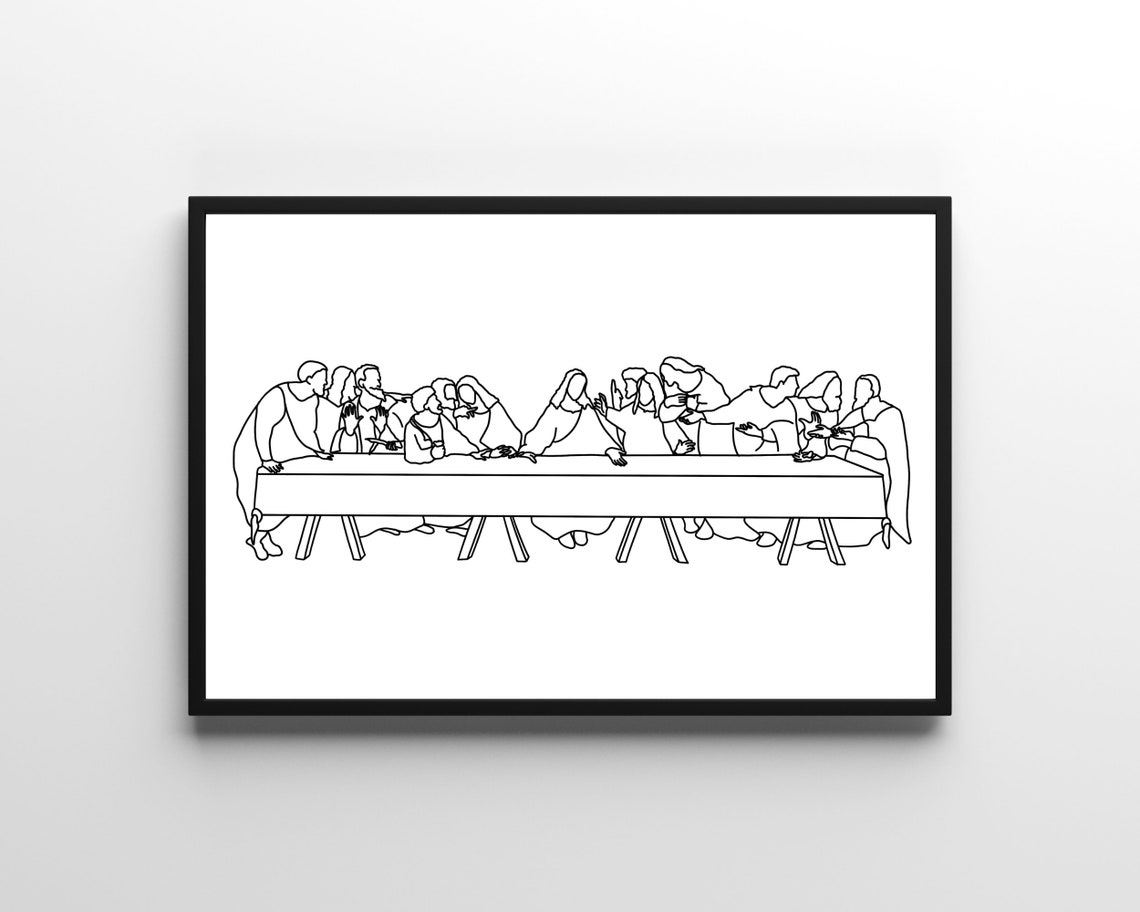 The Last Supper Wall Art Modern Last Supper Christian Etsy