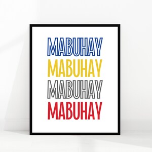 mabuhay print | filipino wall art | tagalog | philippines poster | filipino home | welcome sign | filipino greeting | philippines