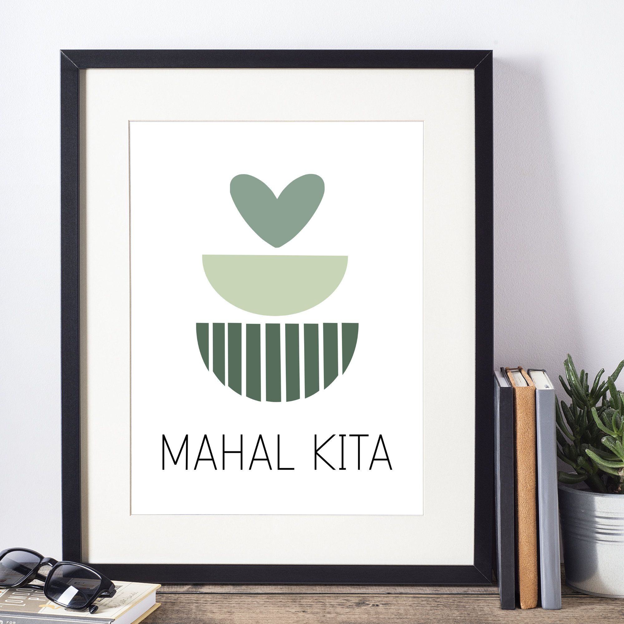Mahal Lettering Tagalog Design Mahal Kita | Sage Green| Filipino Wall Art | Tagalog Phrase | I Love ...