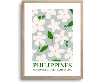 Sampaguita Wall Art | Philippines National Flower | Filipino Art | Sampaguita Flower Printable | Digital Download