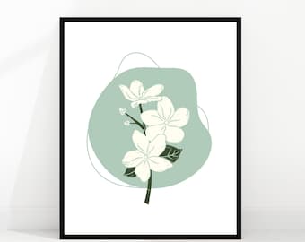 sampaguita kunst aan de muur | Filippijnse kunst | sampaguita afdrukbare kunst | Filippijnen nationale bloem | Filipijns cadeau | bloemenbohoprint